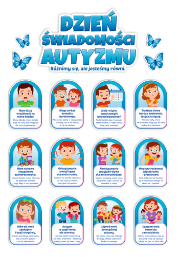 Dekoracja - AUTYZM - Dzień Świadomości Autyzmu - wzór 3 (jednostronna)