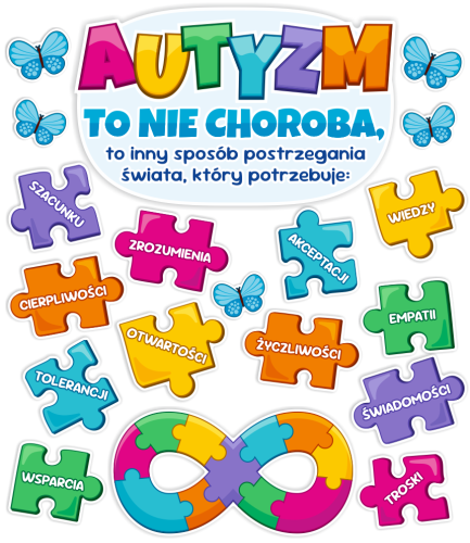 Dekoracja - AUTYZM - Dzień Świadomości Autyzmu - wzór 4 (jednostronna)