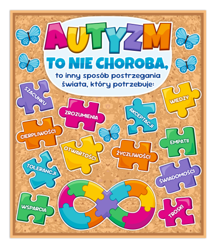 Dekoracja - AUTYZM - Dzień Świadomości Autyzmu - wzór 4 (jednostronna)