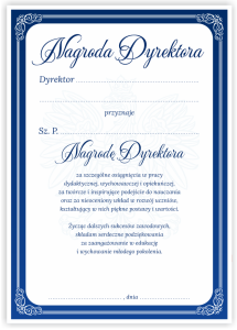 Dyplom: Nagroda Dyrektora dla nauczyciela - wzór 4
