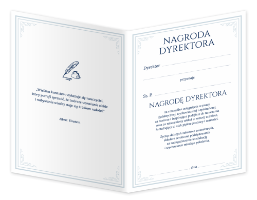 Dyplom: Nagroda Dyrektora - wzór 4 (składany, format A4+)