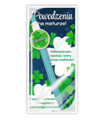 Zestaw prezentowy dla maturzysty – Powodzenia! - wzór 1 (długopis + ozdobna wkładka)