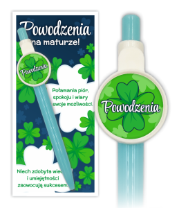 Zestaw prezentowy dla maturzysty – Powodzenia! - wzór 1 (długopis +  ozdobna wkładka)