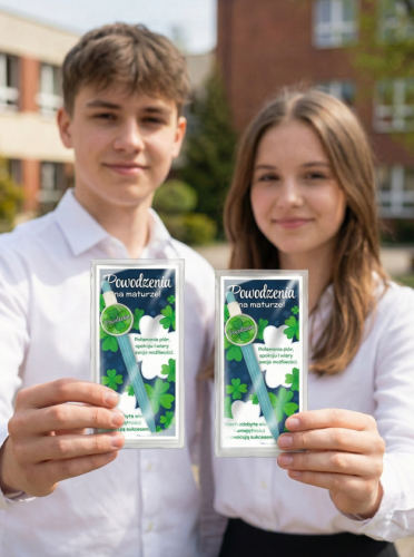 Zestaw prezentowy dla maturzysty – Powodzenia! - wzór 1 (długopis + ozdobna wkładka)