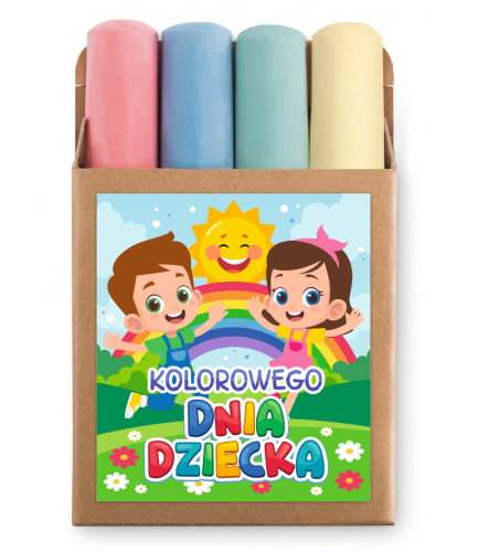 Upominek na Dzień Dziecka - Kreda do rysowania - wzór 1 (4 kolory)
