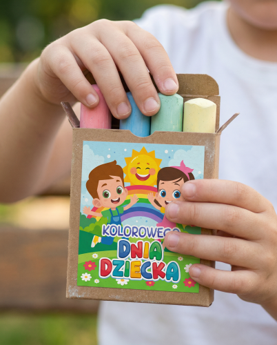 Upominek na Dzień Dziecka - Kreda do rysowania - wzór 1 (4 kolory)