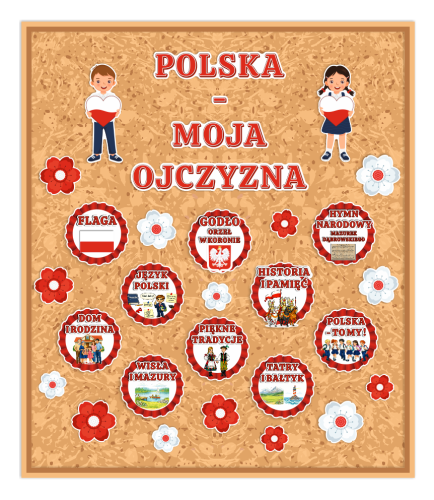 Dekoracja Patriotyczna: POLSKA - MOJA OJCZYZNA (~A3, jednostronna)