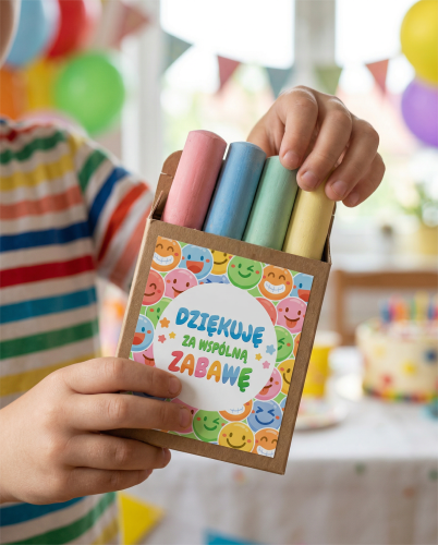 Podziękowanie dla gości - Upominek - Kreda Chodnikowa - wzór 4 (4 kolory)