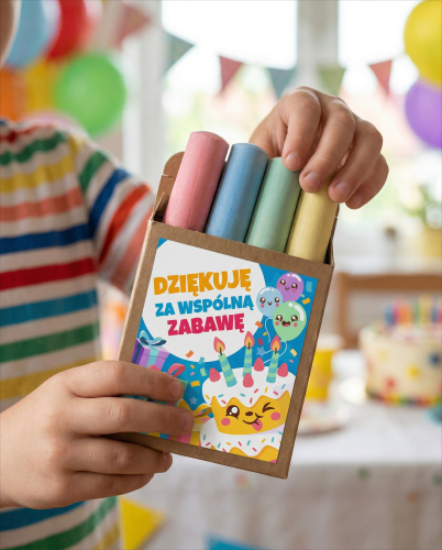 Podziękowanie dla gości - Upominek - Kreda Chodnikowa - wzór 6 (4 kolory)