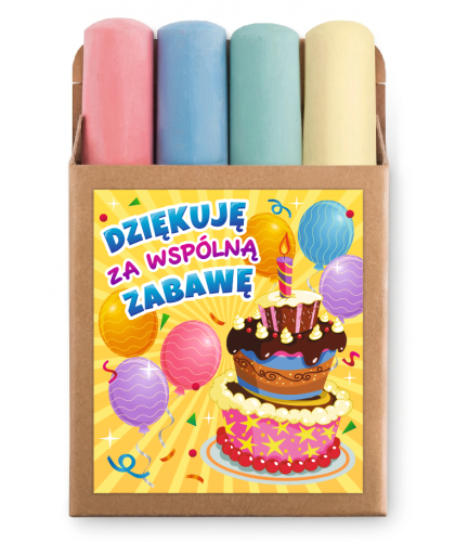Podziękowanie dla gości - Upominek - Kreda Chodnikowa - wzór 7 (4 kolory)