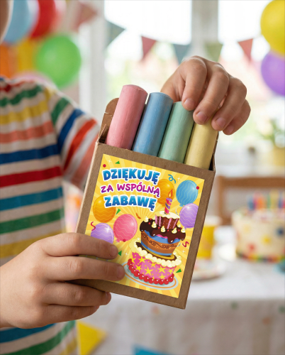 Podziękowanie dla gości - Upominek - Kreda Chodnikowa - wzór 7 (4 kolory)