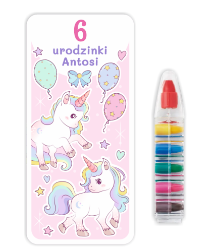 Podziękowanie dla gości - Upominek - Kredka Wielokolorowa (wzór 7) + miejsce na Twój napis
