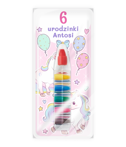 Podziękowanie dla gości - Upominek - Kredka Wielokolorowa (wzór 7) + miejsce na Twój napis