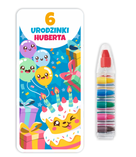 Podziękowanie dla gości - Upominek - Kredka Wielokolorowa (wzór 9) + miejsce na Twój napis