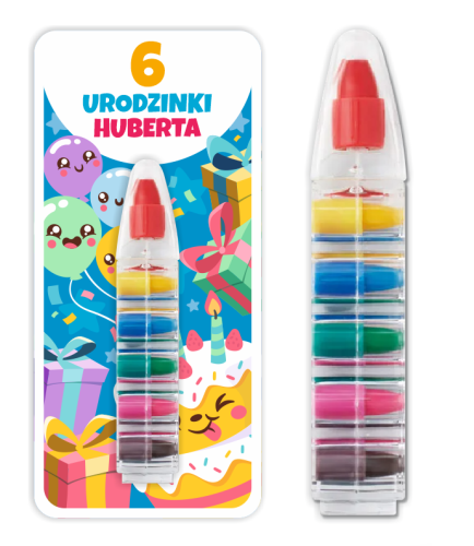 Podziękowanie dla gości - Upominek - Kredka Wielokolorowa (wzór 9) + miejsce na Twój napis