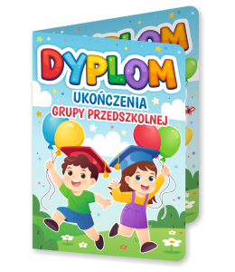 Dyplom: Ukończenia Grupy Przedszkolnej - wzór 1 (składany,  format A5)