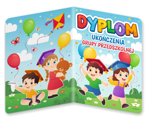 Dyplom: Ukończenia grupy przedszkolnej - wzór 1 (składany, format A5)