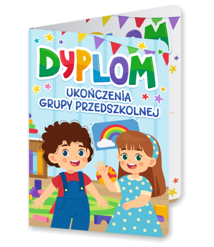 Dyplom: Ukończenia grupy przedszkolnej - wzór 2 (składany, format A5)