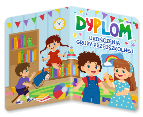 Dyplom: Ukończenia grupy przedszkolnej - wzór 2 (składany, format A5)