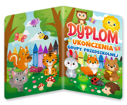 Dyplom: Ukończenia grupy przedszkolnej - wzór 3 (składany, format A5)