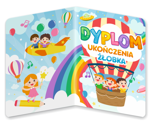 Dyplom: Ukończenia Żłobka - wzór 4 (składany, format A5)