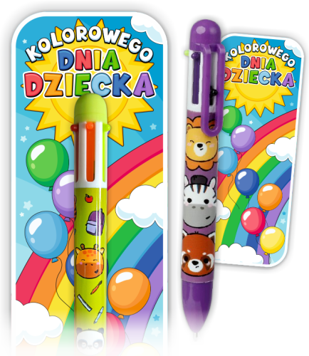 Upominek na Dzień Dziecka - Długopis Wielokolorowy (wzór 5)