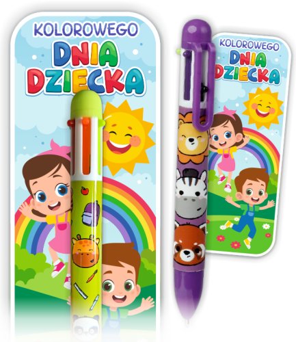 Upominek na Dzień Dziecka - Długopis Wielokolorowy (wzór 6)