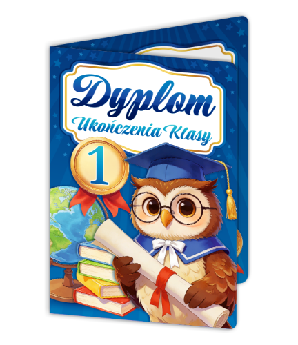 Dyplom: Ukończenia klasy 1 - wzór 3 (składany, format A4+)