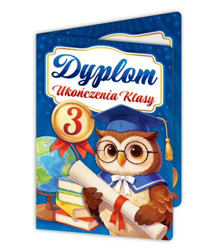 Dyplom: Ukończenia klasy 3 - wzór 3 (składany, format A4+)