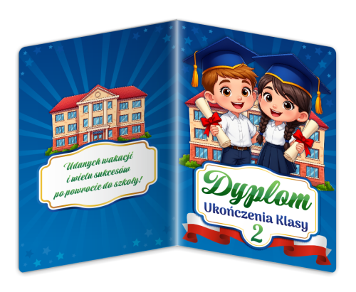Dyplom: Ukończenia klasy 2 - wzór 4 (składany, format A4+)