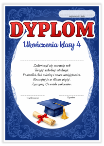 Dyplom: Ukończenia klasy 4 (wzór 4)
