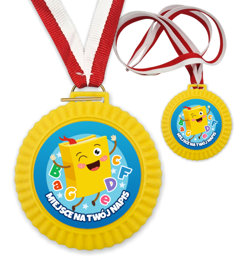 Medal 3D - KSIĄŻKA - wzór 40 (+ tasiemka, + własny napis)