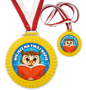 Medal 3D - SOWA - wzór 39 (+ tasiemka, + własny napis)