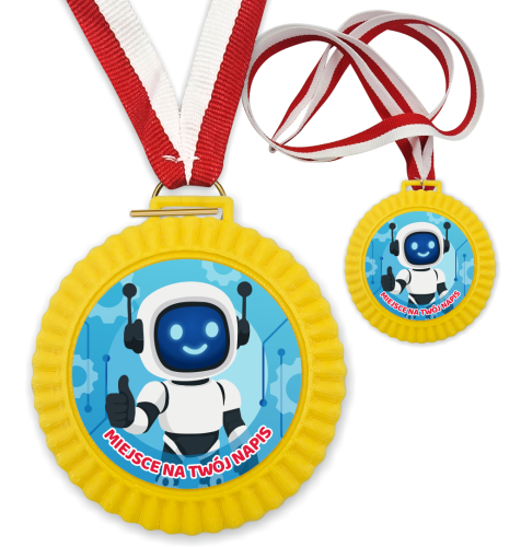 Medal 3D - ROBOT - wzór 37 (+ tasiemka, + własny napis)