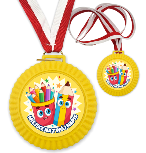 Medal 3D - KREDKI - wzór 36 (+ tasiemka, + własny napis)