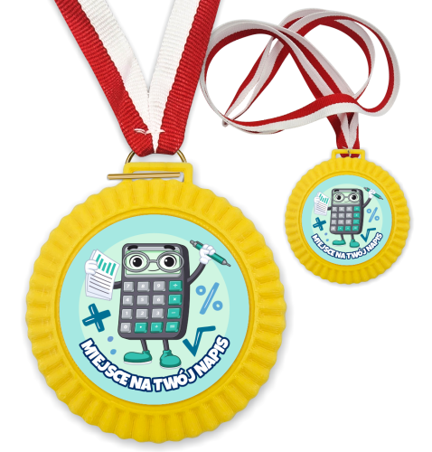 Medal 3D - MATEMATYKA - wzór 35 (+ tasiemka, + własny napis)