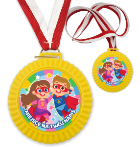 Medal 3D - SUPER DZIECKO - wzór 34 (+ tasiemka, + własny napis)