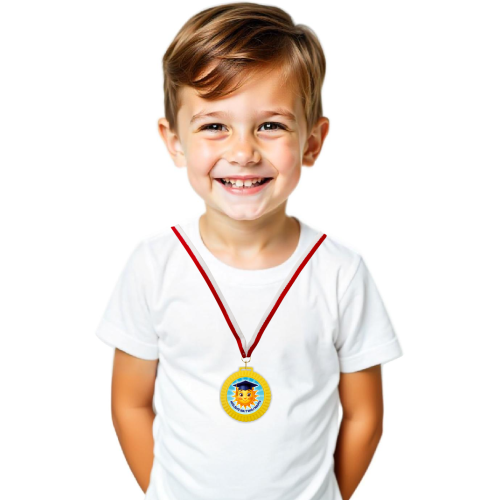 Medal 3D - SŁONECZKO W BIRECIE - wzór 33 (+ tasiemka, + własny napis)