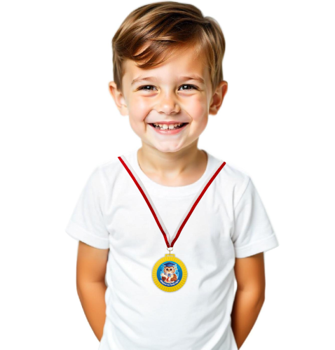 Medal 3D - SOWA W BIRECIE - wzór 32 (+ tasiemka, + własny napis)
