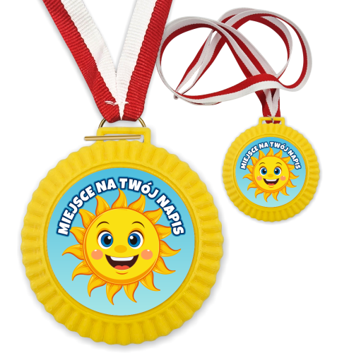 Medal 3D - SŁONECZKO - wzór 31 (+ tasiemka, + własny napis)