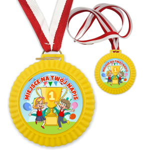 Medal 3D - PUCHAR - wzór 26 (+ tasiemka, + własny napis)
