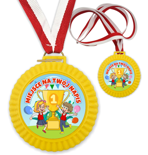 Medal 3D - PUCHAR - wzór 26 (+ tasiemka, + własny napis)