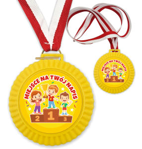Medal 3D - PUCHAR - wzór 25 (+ tasiemka, + własny napis)