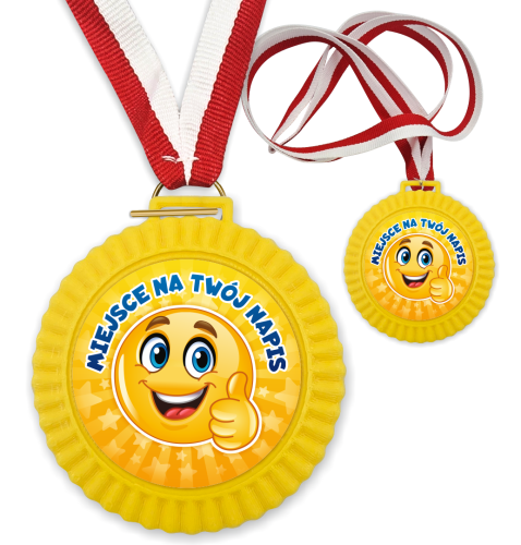 Medal 3D - BUŹKA - wzór 24 (+ tasiemka, + własny napis)