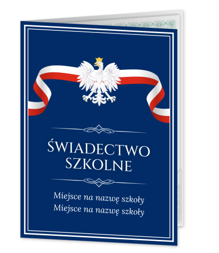 Personalizowana Teczka: Świadectwo Szkolne - wzór 1 (format A4+, z nazwą szkoły)