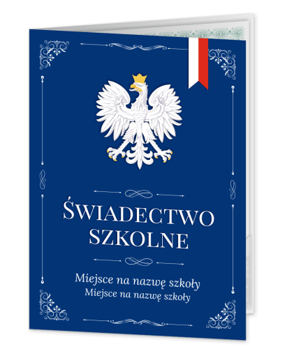 Personalizowana Teczka: Świadectwo Szkolne - wzór 2 (format A4+, z nazwą szkoły)