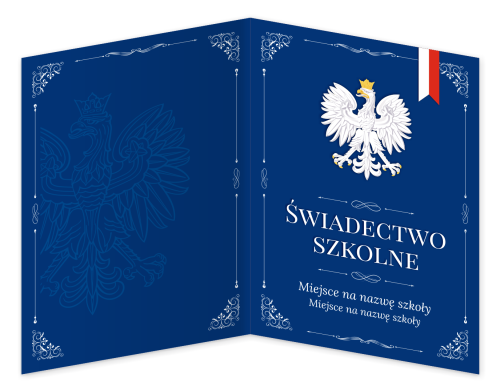 Personalizowana Teczka: Świadectwo Szkolne - wzór 2 (format A4+, z nazwą szkoły)