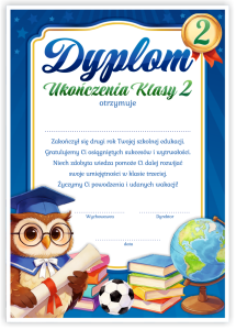 Dyplom: Ukończenia klasy 2 (wzór 17)