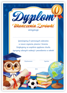 Dyplom: Ukończenia klasy 0 (wzór 15)