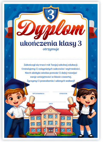 Dyplom: Ukończenia klasy 3 (wzór 18)